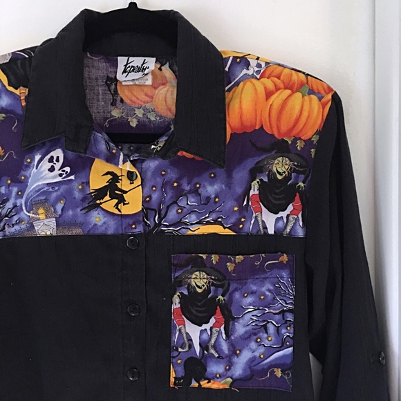 Vintage Tops - SOLD VINTAGE Halloween button down top